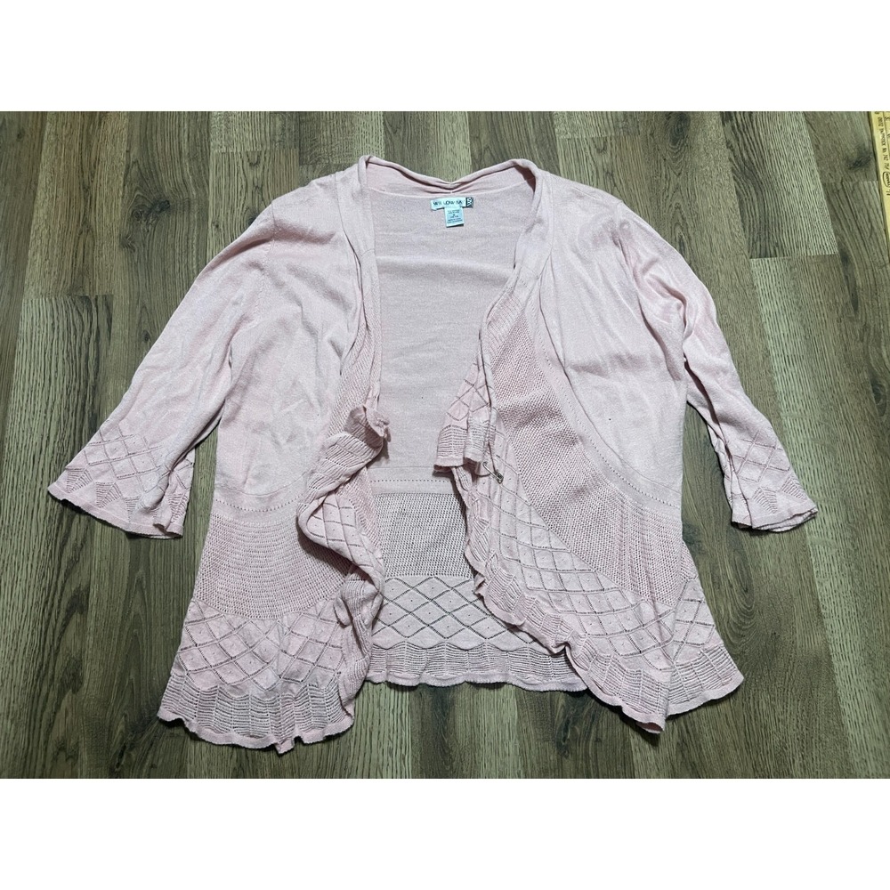 Willow Bay Sweater, Women's Size Medium, Pink, Open Cardigan, Knits
